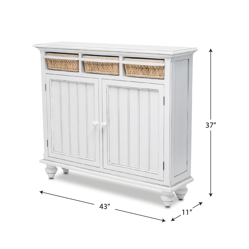 Monaco Entry Cabinets with Baskets features