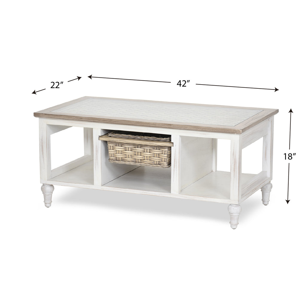 Island Breeze 1-Basket Coffee Table features