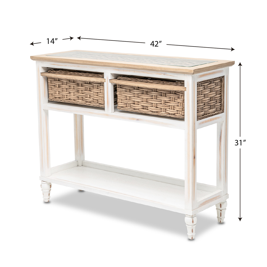 Island Breeze 2-Basket Console Table