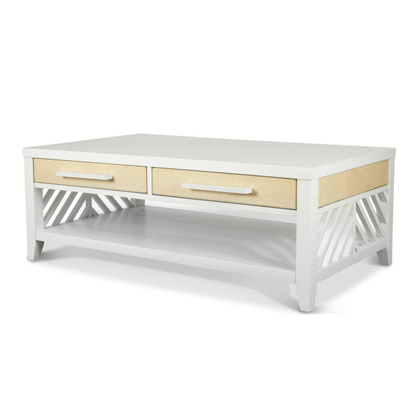 Miramar 2-Drawer Cocktail / Coffee Table w/ Casters front view