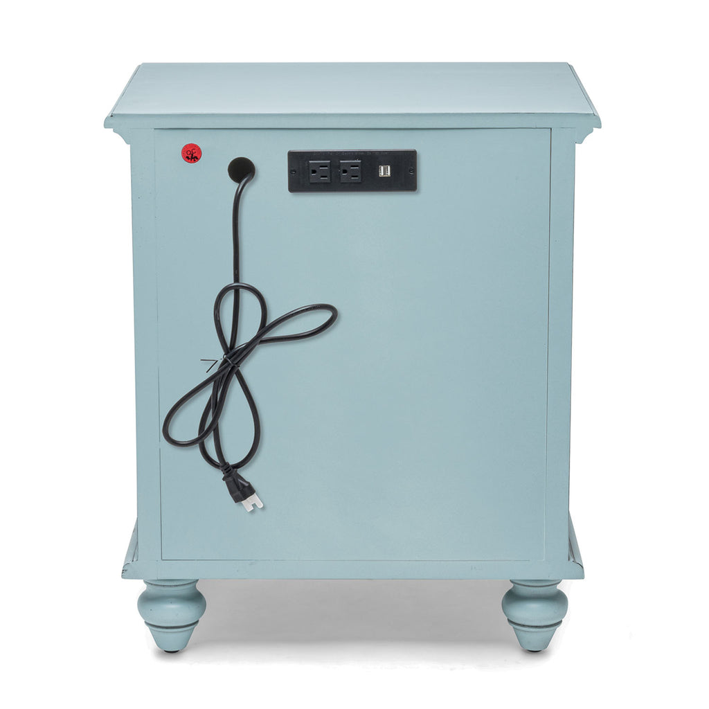 Monaco Bleu 2 Drawer Electrified Nightstand