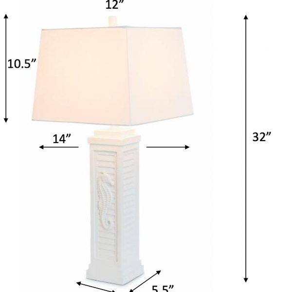 Sea Horse Shutter Table Lamp (Set of 2) angle view