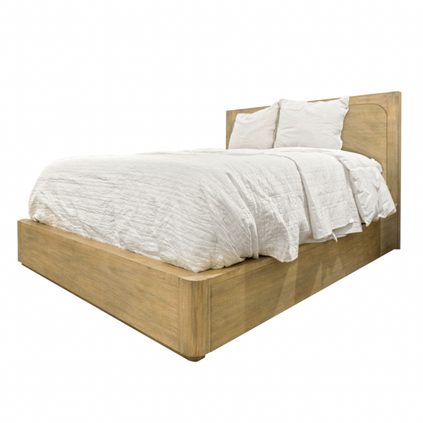Hyde Park Platform Bed (Wood). Weathered Natural Finish angle view
