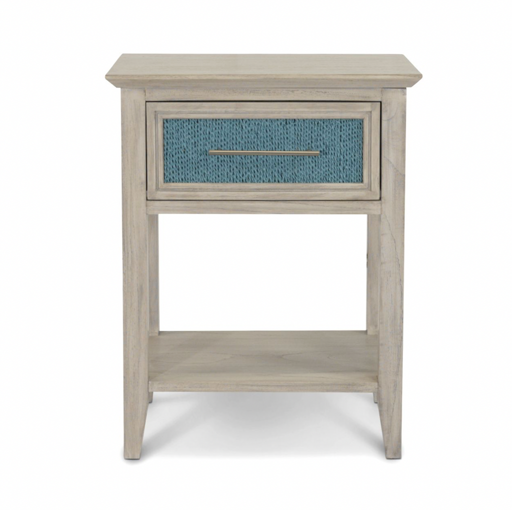 Ocean Isles 1 Drawer Woven Nightstand w/ Power and USB A + C