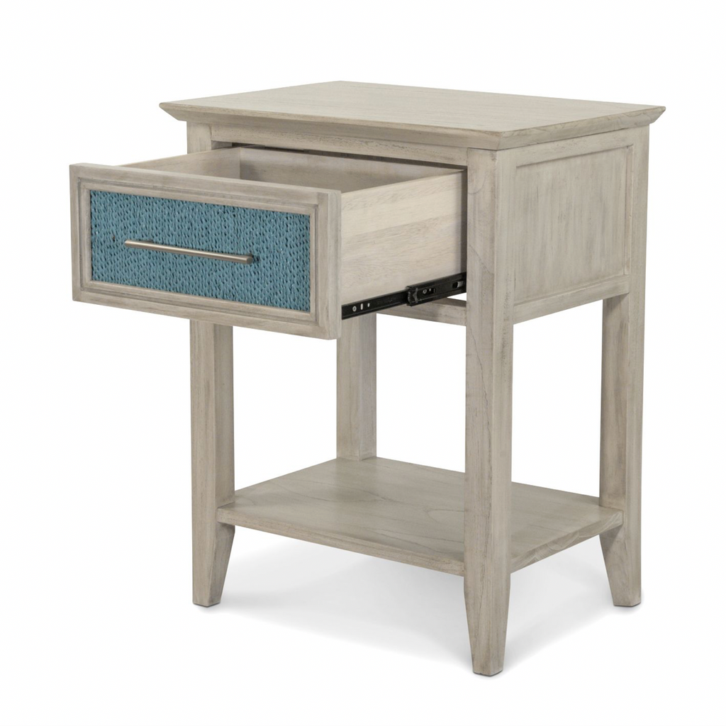 Ocean Isles 1 Drawer Woven Nightstand w/ Power and USB A + C