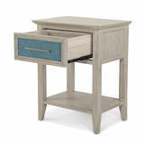 Ocean Isles 1 Drawer Woven Nightstand w/ Power and USB A + C