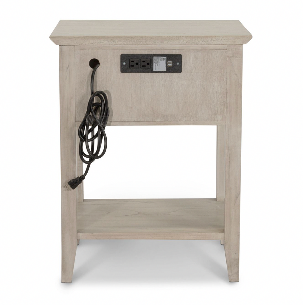 Ocean Isles 1 Drawer Woven Nightstand w/ Power and USB A + C