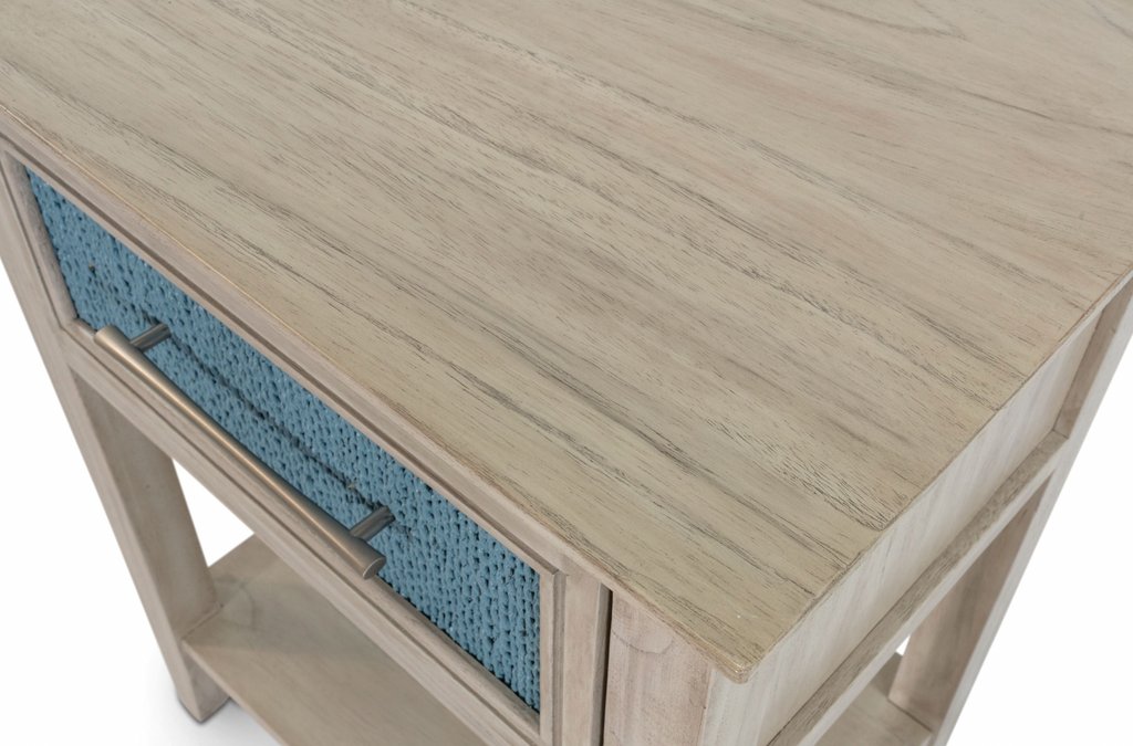 Ocean Isles 1 Drawer Woven Nightstand w/ Power and USB A + C