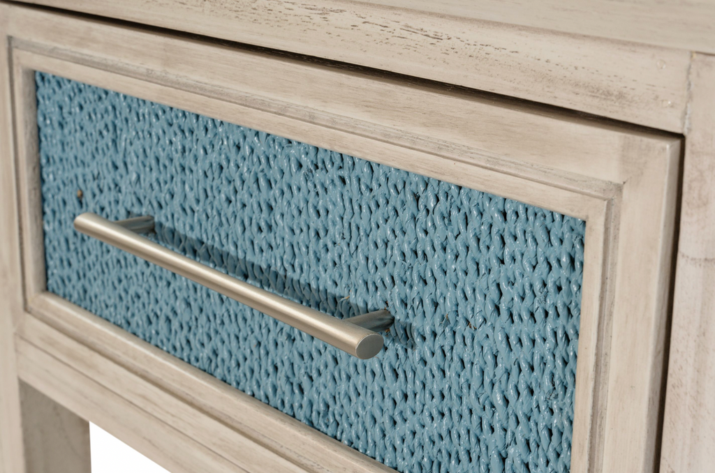 Ocean Isles 1 Drawer Woven Nightstand w/ Power and USB A + C