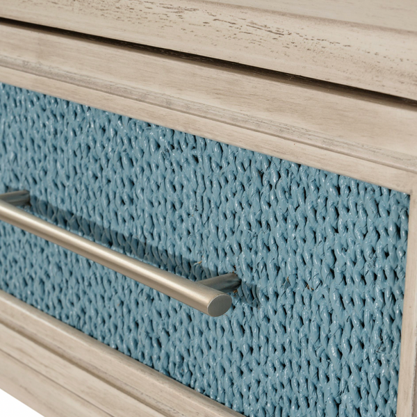 Ocean Isles 1 Drawer Woven Nightstand w/ Power and USB A + C angle view