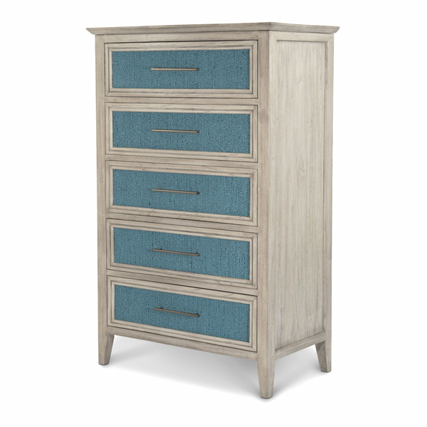 Ocean Isles 5 Drawer Woven Chest front view