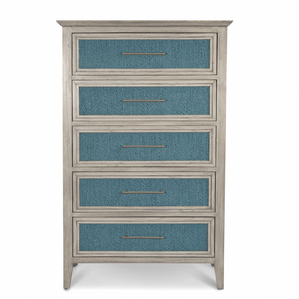 Ocean Isles 5 Drawer Woven Chest angle view