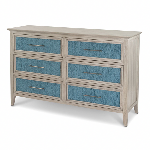 Ocean Isles 6 Drawer Woven Dresser front view