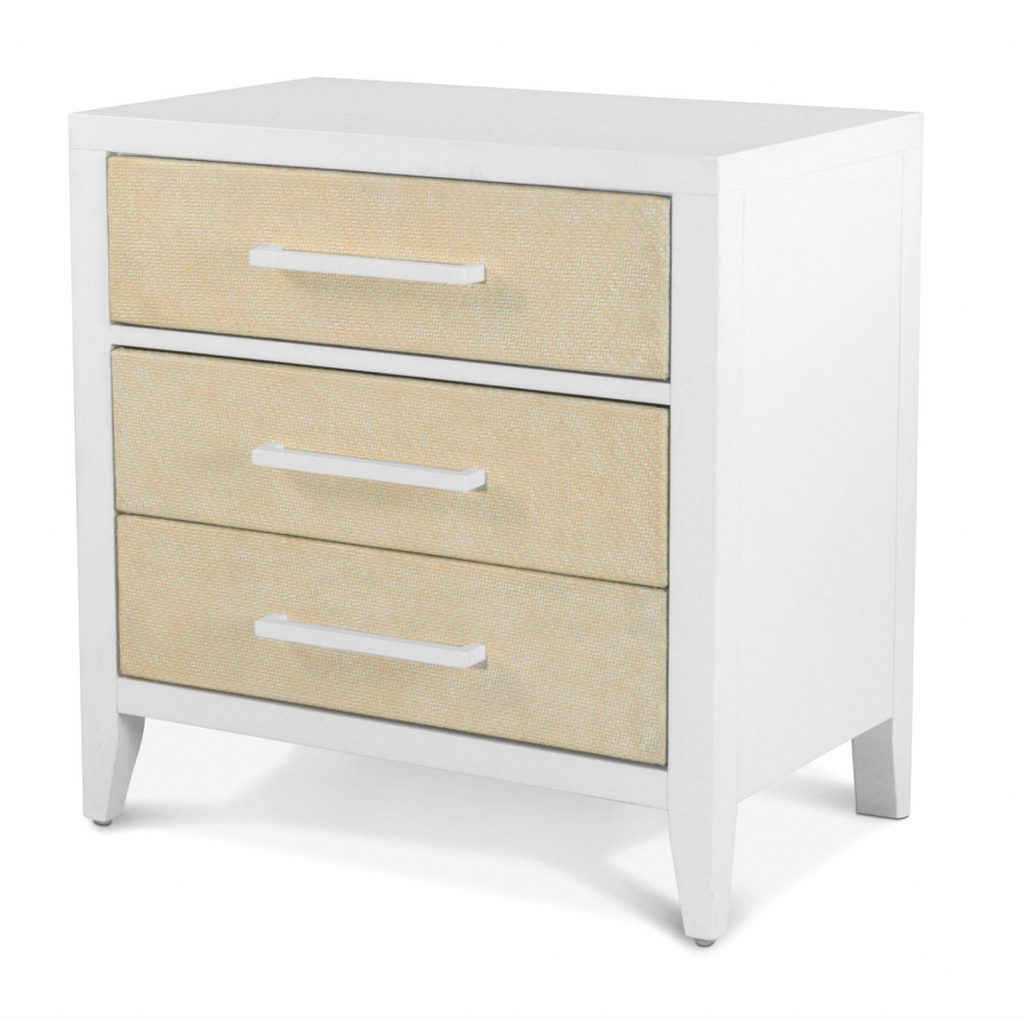 Miramar Electrified 3-Drawer Woven Nightstand