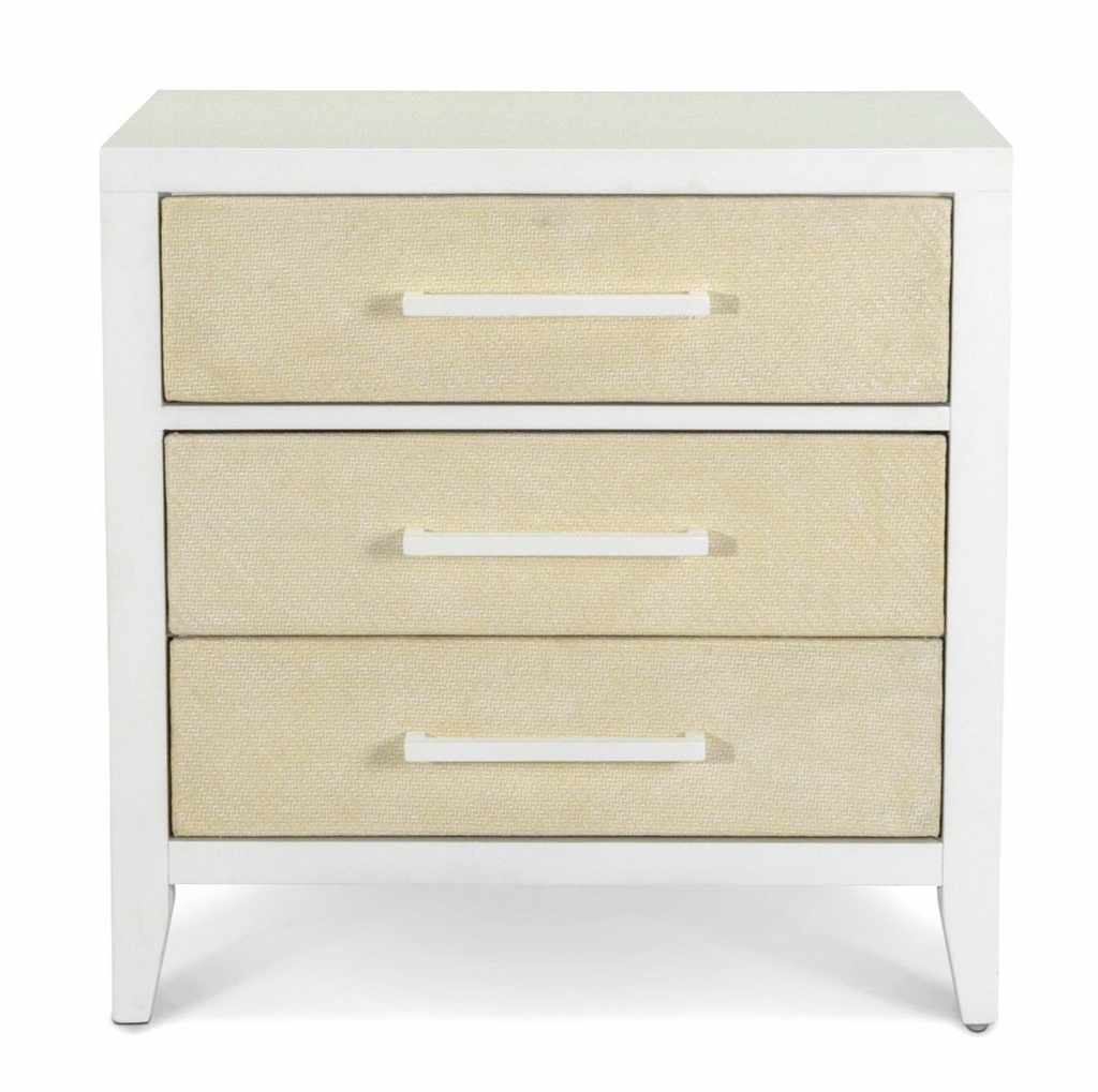 Miramar Electrified 3-Drawer Woven Nightstand