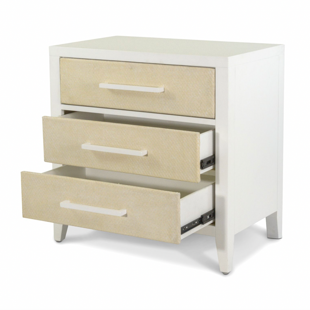 Miramar Electrified 3-Drawer Woven Nightstand