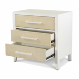 Miramar Electrified 3-Drawer Woven Nightstand