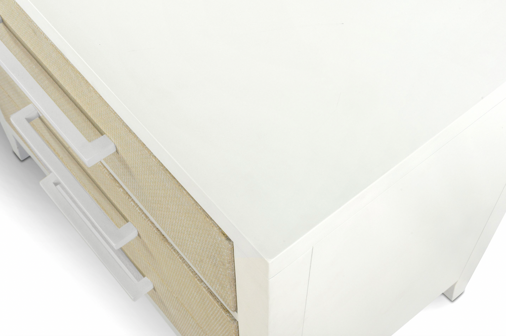 Miramar Electrified 3-Drawer Woven Nightstand