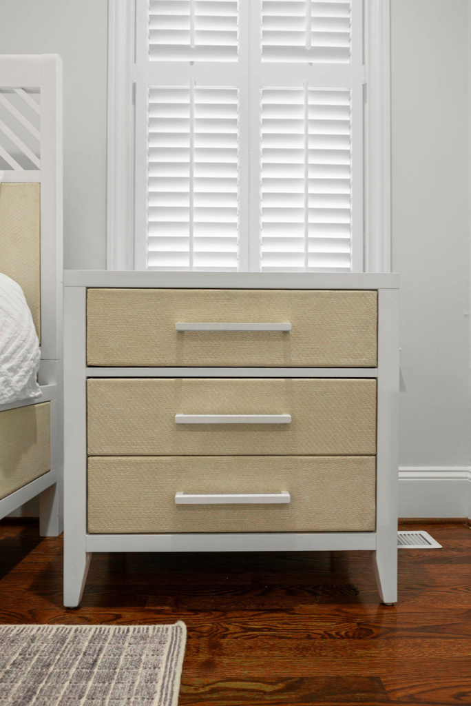 Miramar Electrified 3-Drawer Woven Nightstand