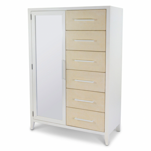 Miramar Woven Mirrored Door Chest front view