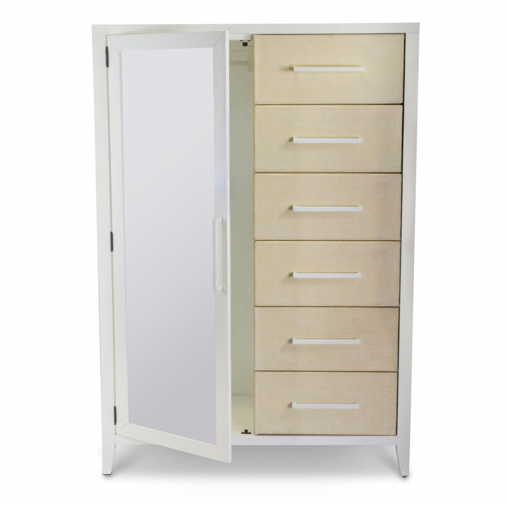 Miramar Woven Mirrored Door Chest