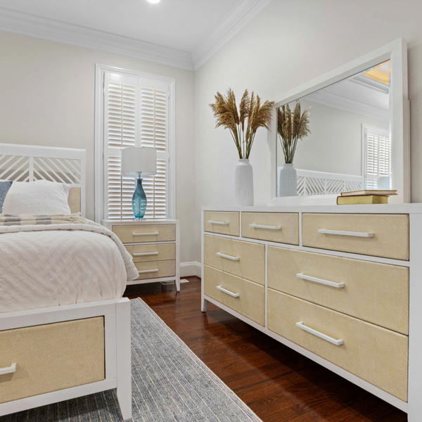 Miramar 7 Drawer Woven Dresser angle view