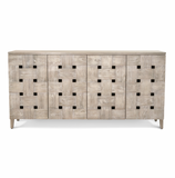 Wooden Weave 4-Door Credenza, Soft Close Doors
