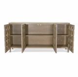 Wooden Weave 4-Door Credenza, Soft Close Doors