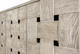 Wooden Weave 4-Door Credenza, Soft Close Doors