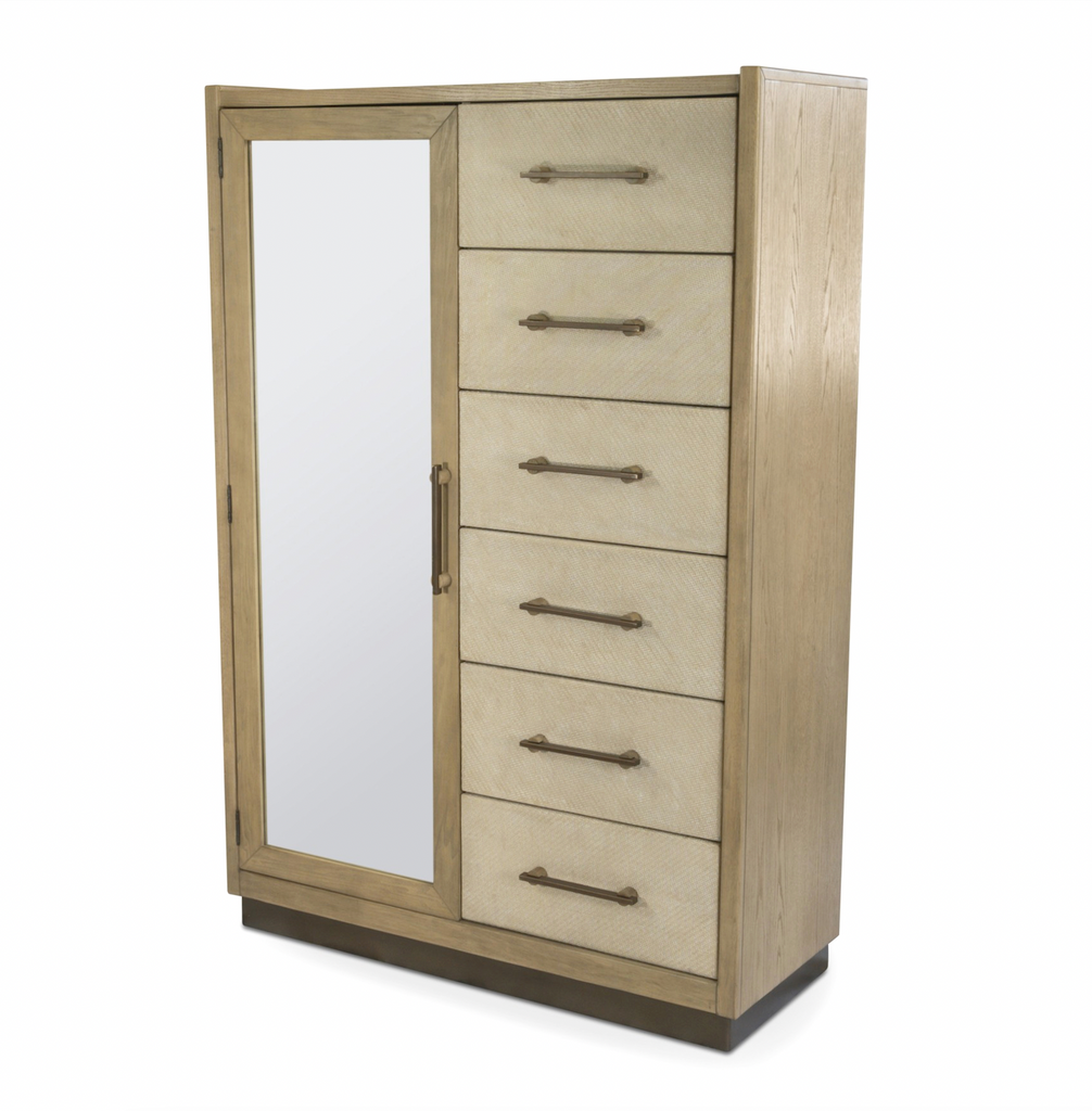 Rio Vista Woven Mirrored Door Chest