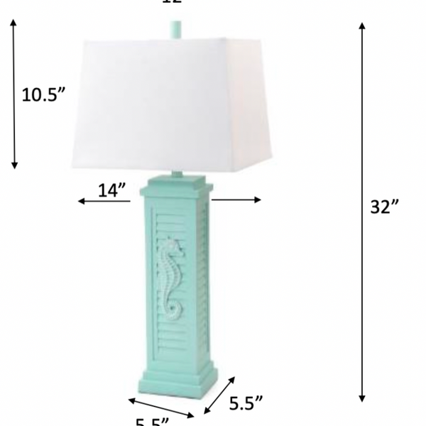 Sea Horse Shutter Table Lamp (Set of 2) angle view