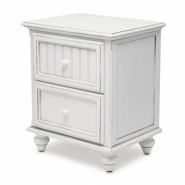 Monaco Blanc 2 Drawer Electrified Nightstand front view