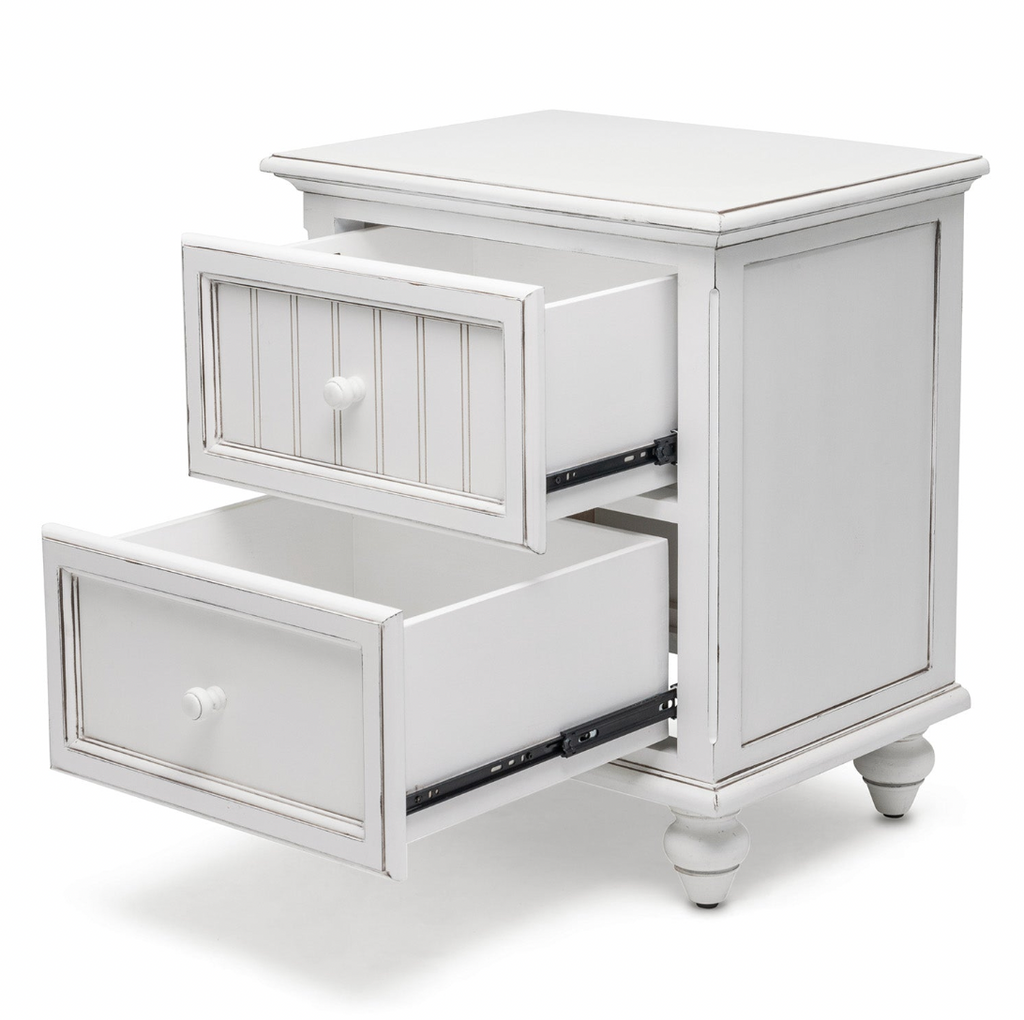 Monaco Blanc 2 Drawer Electrified Nightstand