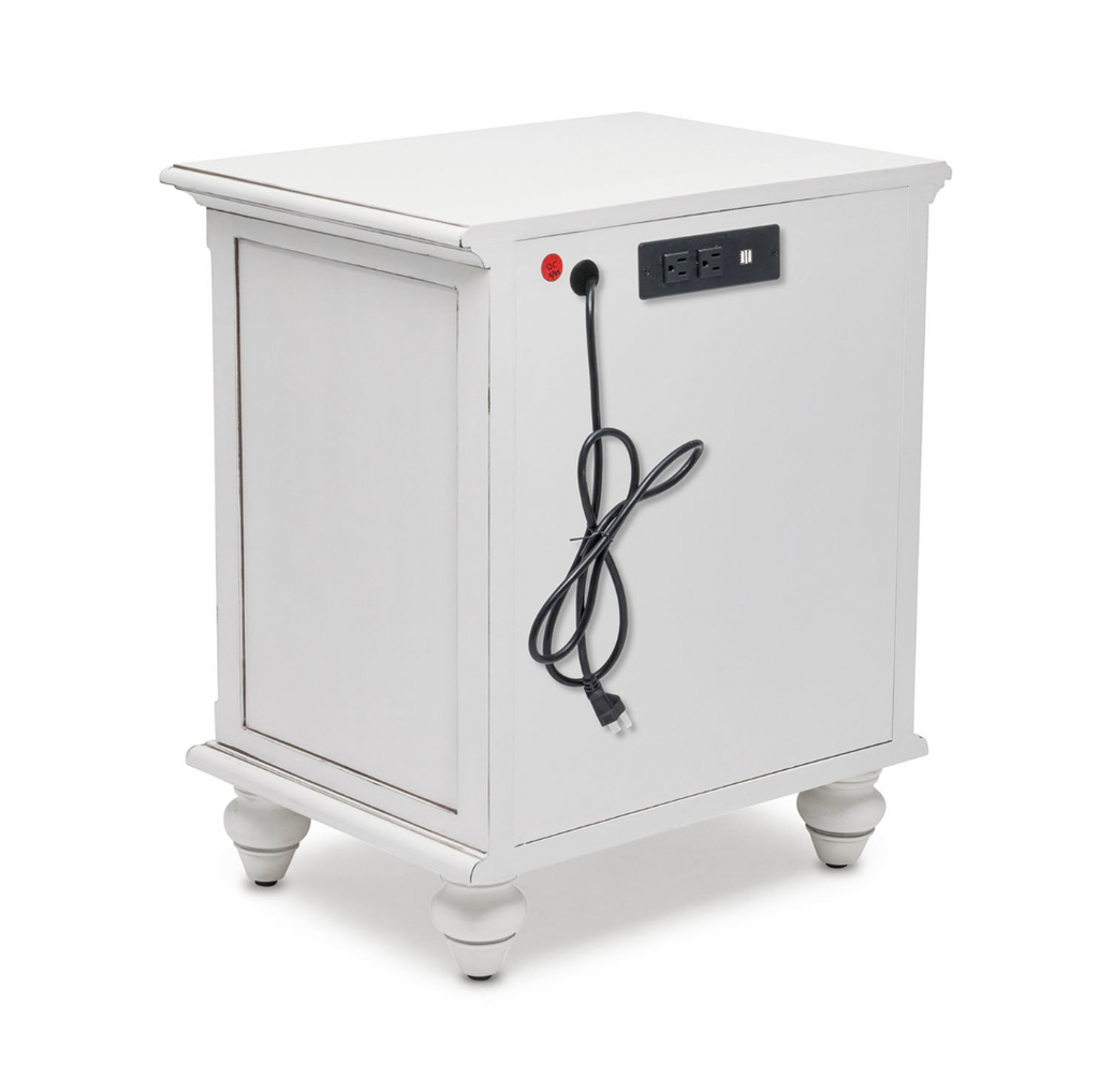 Monaco Blanc 2 Drawer Electrified Nightstand