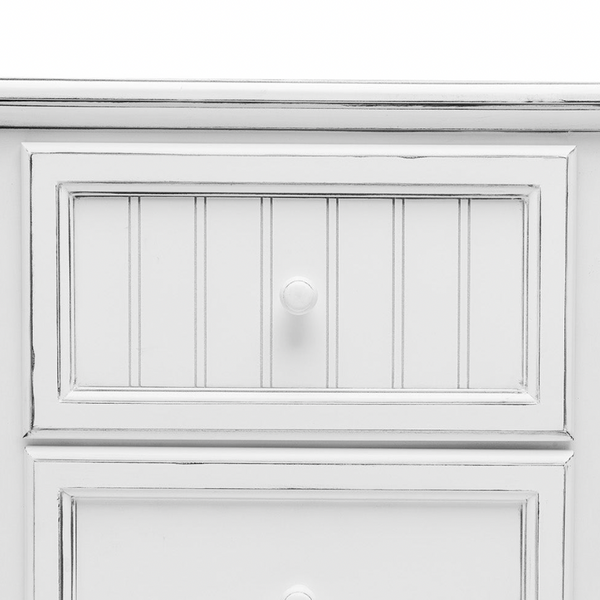 Monaco Blanc 2 Drawer Electrified Nightstand angle view