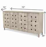 Wooden Weave 4-Door Credenza, Soft Close Doors