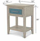 Ocean Isles 1 Drawer Woven Nightstand w/ Power and USB A + C