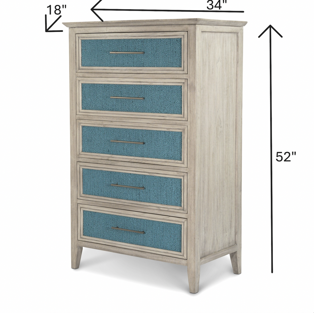 Ocean Isles 5 Drawer Woven Chest