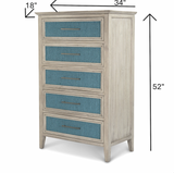 Ocean Isles 5 Drawer Woven Chest