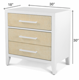Miramar Electrified 3-Drawer Woven Nightstand