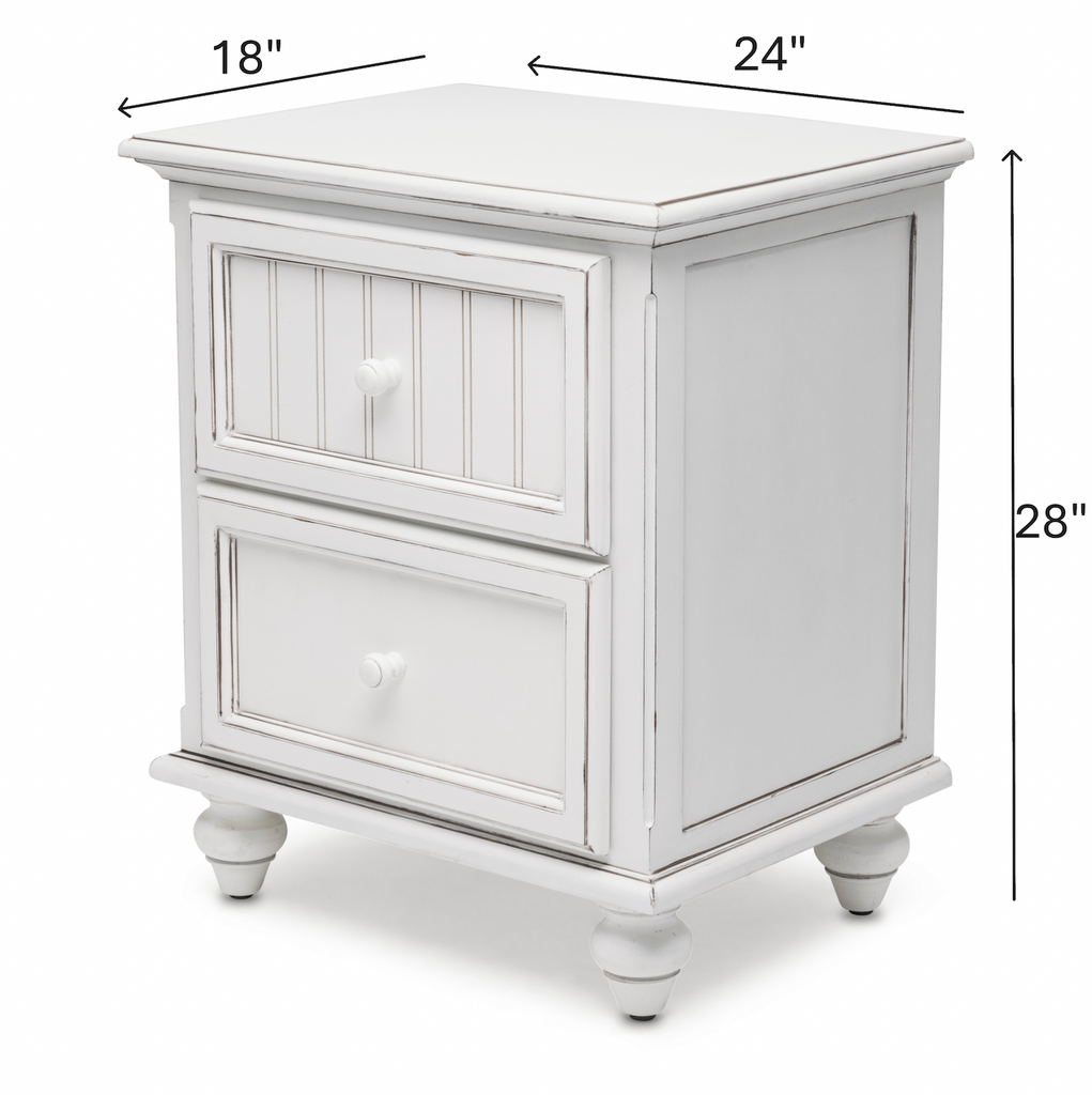 Monaco Blanc 2 Drawer Electrified Nightstand
