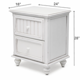 Monaco Blanc 2 Drawer Electrified Nightstand