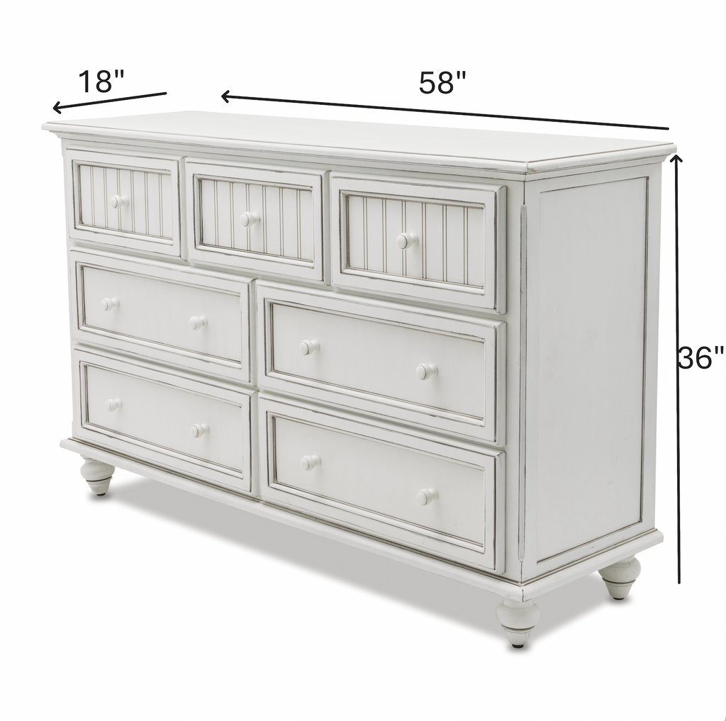 Monaco Blanc 7 Drawer Dresser