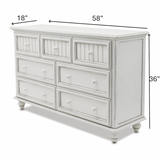 Monaco Blanc 7 Drawer Dresser