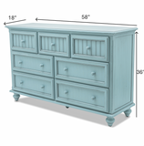 Monaco Bleu 7 Drawer Dresser