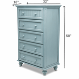 Monaco Bleu 5 Drawer Chest