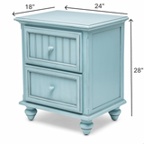 Monaco Bleu 2 Drawer Electrified Nightstand