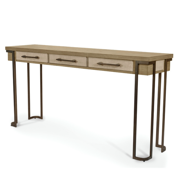 Rio Vista 3-Drawer Console Table w/ Power front view