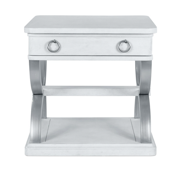 Point Breeze 1-Drawer End Table w/ Metal angle view