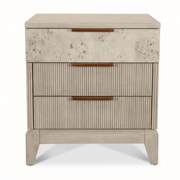 Manhattan Valley 3 Drawer Nightstand w/ Power and USB angle view